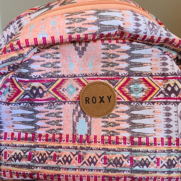 Roxy Peach Southwest Style Backpack with Suede Bottom & Laptop Sleeve - Picture 2 of 12